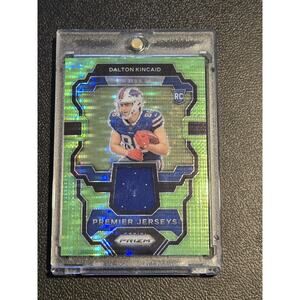 2023 Panini Prizm #PJ-DK Dalton Kincaid Premier Jerseys Neon Green Pulsar